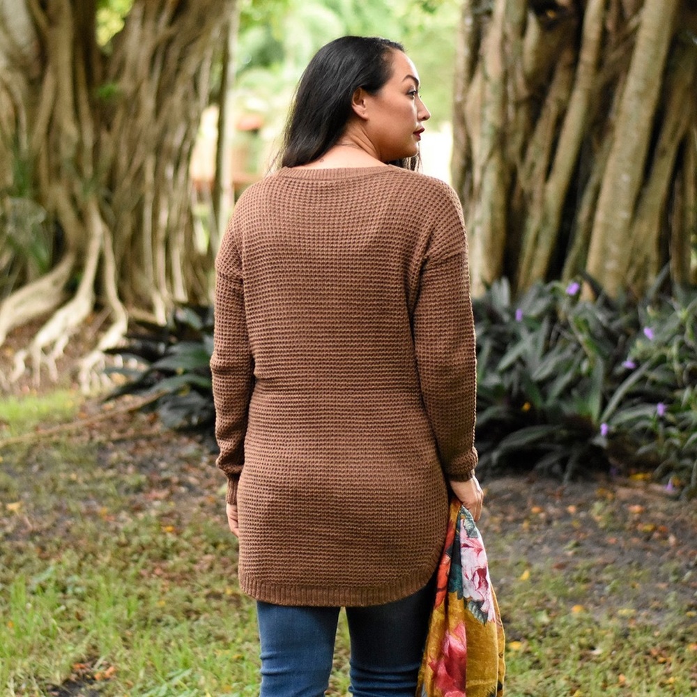 Mocha Crew Neck Sweater - Picture 2 of 4